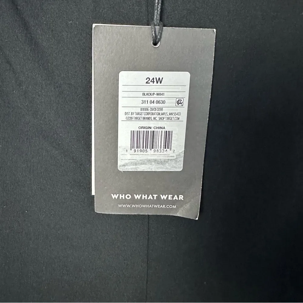 WHO WHAT WEAR‎ Black High-Waisted Cropped stretch Pants